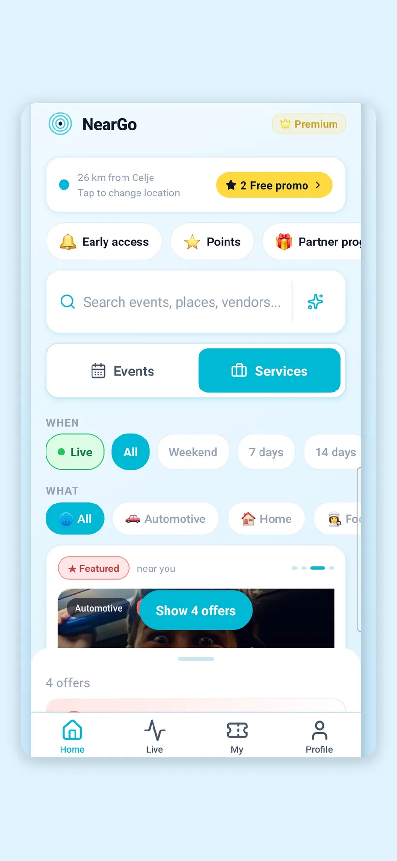 Screenshot der NearGo-App